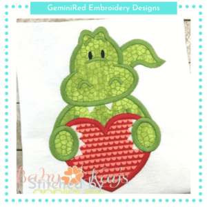 Gator Holding Heart {Four Sizes}