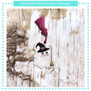 Ghost with Broom Bookmark {4x4}
