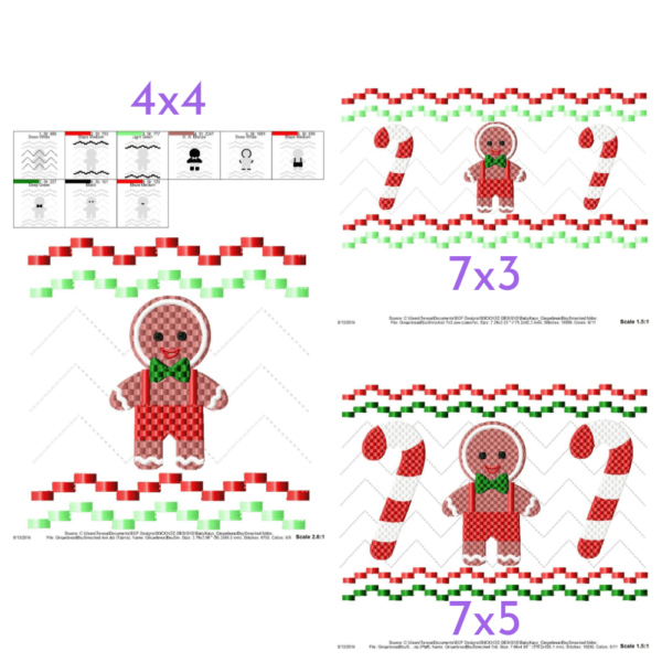 Gingerbread Boy Faux Smock {Three Sizes} - Image 2
