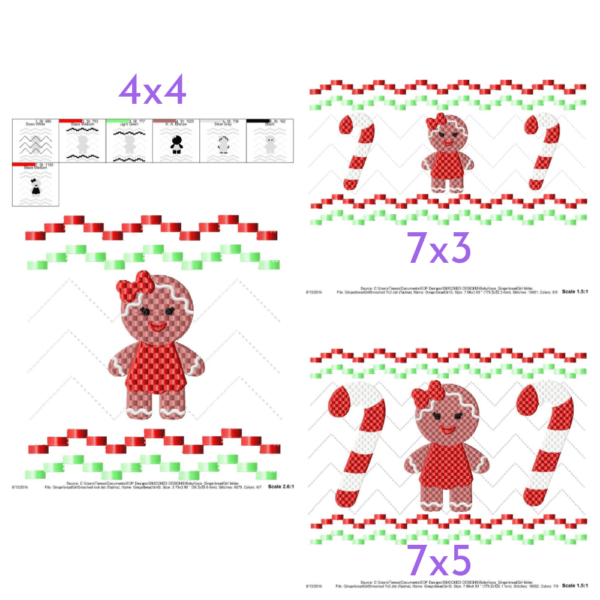 Gingerbread Girl Faux Smock {Three Sizes} - Image 2