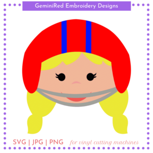 CUT FILE - Girl Football Head