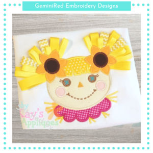 Girl Scarecrow with 3D Pigtails {Three Sizes}