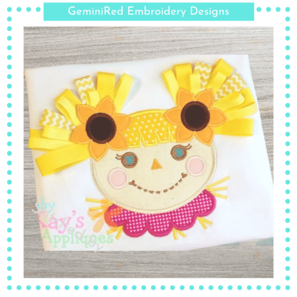 Girl Scarecrow with 3D Pigtails {Three Sizes}