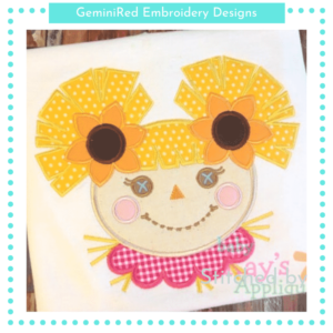 Girl Scarecrow with Pigtails {Three Sizes}