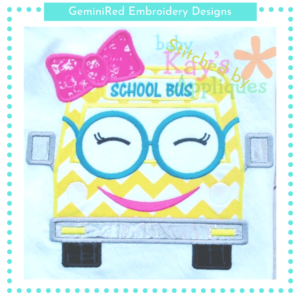 Girl School Bus {Four Sizes}