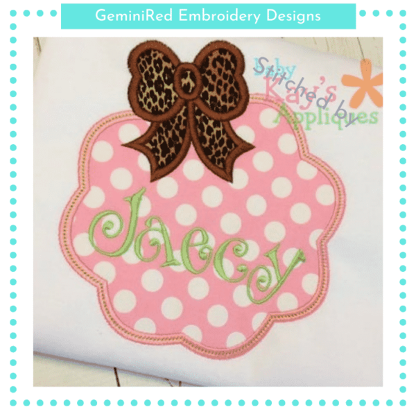 Girly Bow Scallop Patch {Four Sizes}