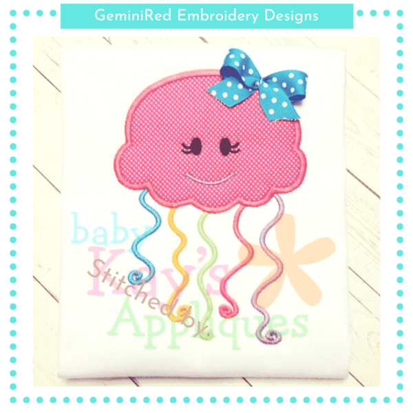Girly Jellyfish Appliqué {Five Sizes}