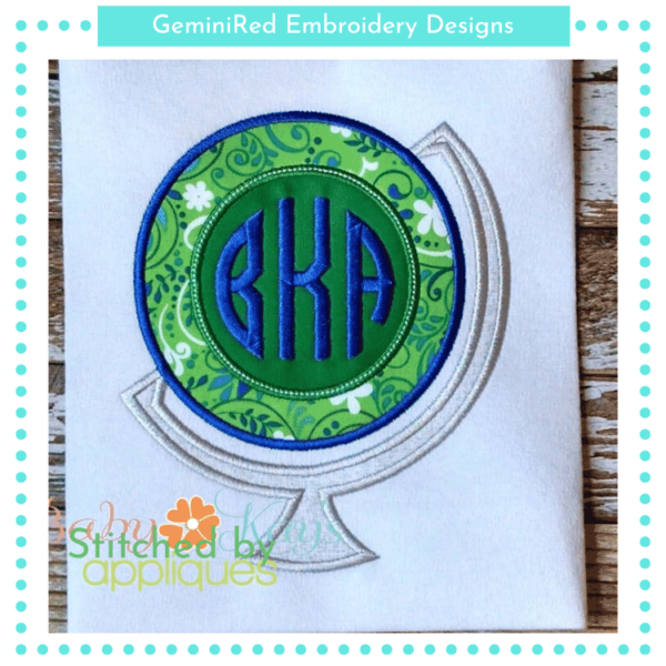Globe Monogram Appliqué {Four Sizes}