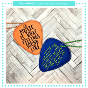 Guitar Pick Bookmark {4x4}