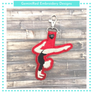 Gymnast Handstand Pose Key Fob {Eyelet & Snap}