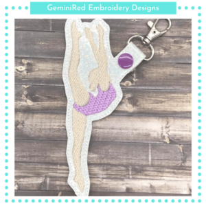 Gymnast Kick Pose Key Fob {Eyelet & Snap}