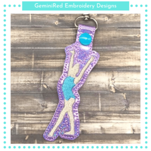 Gymnast Finish Pose Key Fob {Eyelet & Snap}