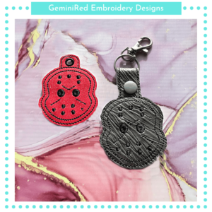 Halloween Nightmare Mask Key Fob {Eyelet & Snap}