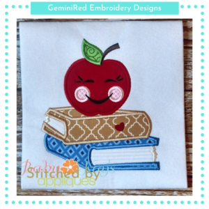 Happy Apple on Books {Four Sizes}