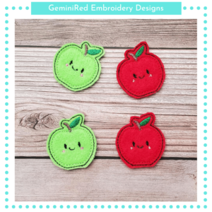 In the Hoop Happy Apple Feltie {4×4}