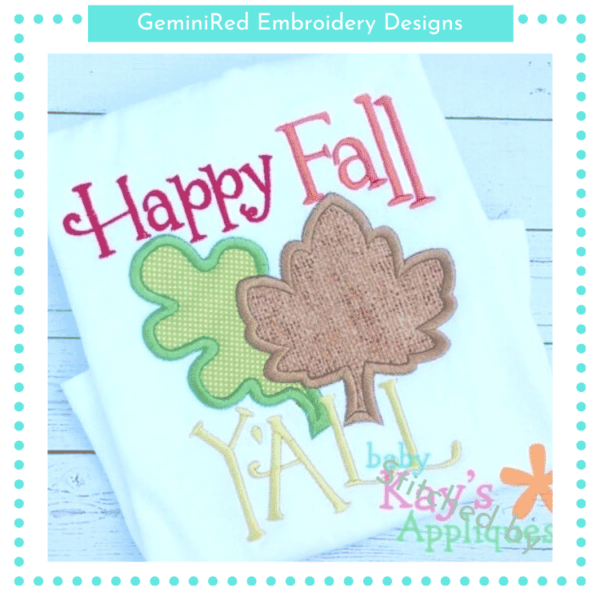 Happy Fall Y'all Leaves {Four Sizes}