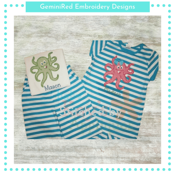 Happy Octopus Appliqué {Four Sizes} - Image 2