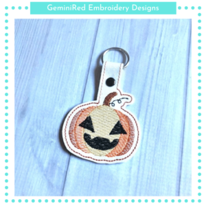 Happy Pumpkin Key Fob {Eyelet & Snap}