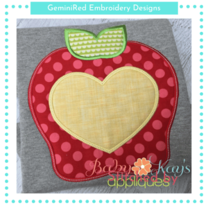 Heart Apple Appliqué {Four Sizes}