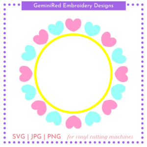 CUT FILE - Heart Circle Frame