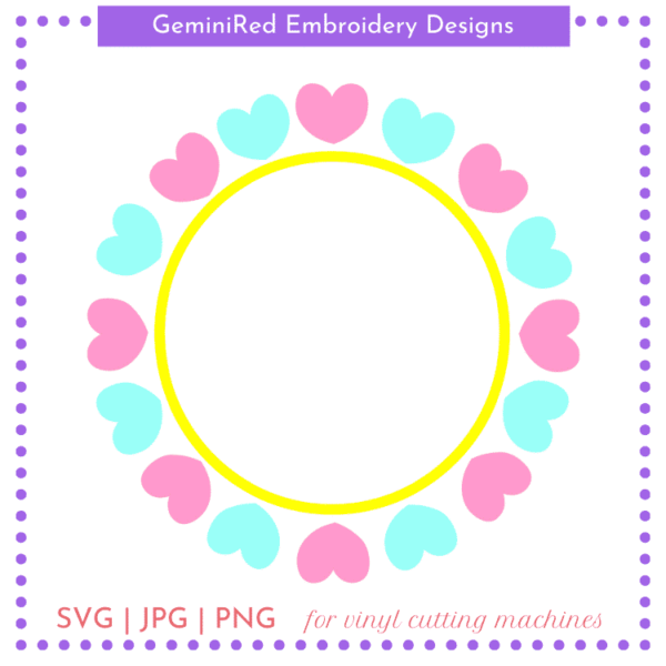 CUT FILE - Heart Circle Frame