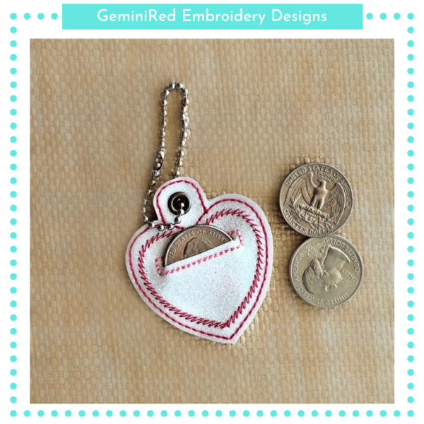 Heart Coin Keeper Key Fob Set {Eyelet & Snap} - Image 3