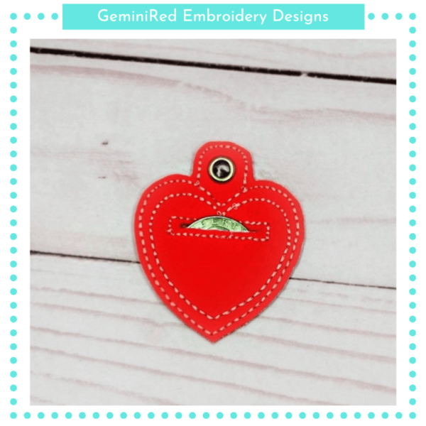 Heart Coin Keeper Key Fob Set {Eyelet & Snap} - Image 2