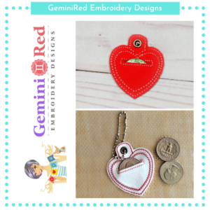 Heart Coin Keeper Key Fob Set {Eyelet & Snap}