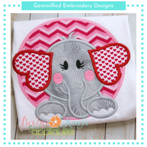 Heart Ears Elephant in Frame {Four Sizes}