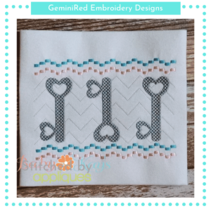 Heart Keys Faux Smock {Three Sizes}