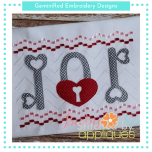 Heart Lock and Keys Faux Smock {Three Sizes}