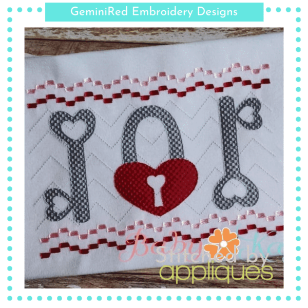 Heart Lock and Keys Faux Smock {Three Sizes}