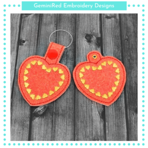 Heart Monogram Frame Key Fob {Eyelet & Snap}