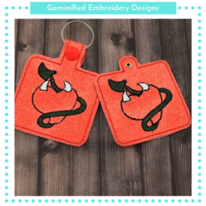 Heart with Tail Key Fob {Eyelet & Snap}