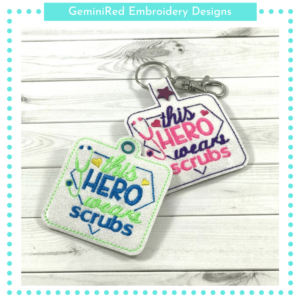 This Hero Wears Scrubs Key Fob {Eyelet & Snap}