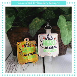 Hero Wears Scrubs Large Sanitizer Holder {Eyelet & Snap}