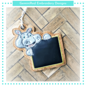 Hippo Gift Tag Ornament {4x4}