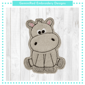 Hippo Play Animal Feltie {4x4}