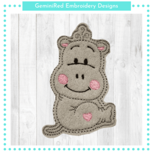Hippopotamus Play Animal Feltie {4x4}
