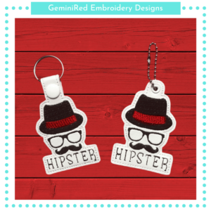 Hipster Mustache Key Fob Set {Eyelet & Snap}