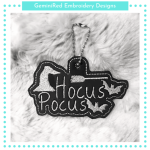 Hocus Pocus Word Key Fob {Eyelet & Snap}