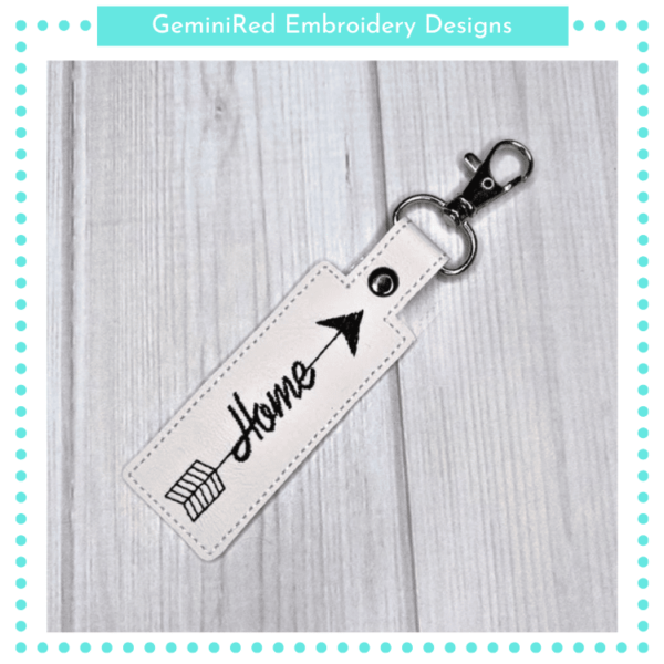 Home Arrow Key Fob {Eyelet & Snap}