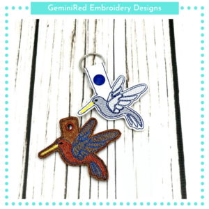 Hummingbird Key Fob {Eyelet & Snap}