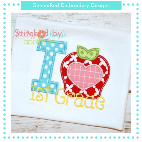 I Heart Apple 1st Grade {Four Sizes}