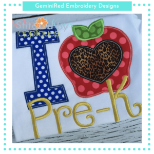 I Heart Apple Pre-K {Four Sizes}