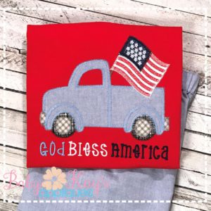 Retro Truck with Flag {Four Sizes}