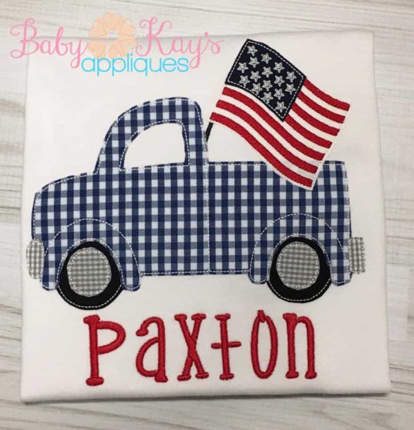 Retro Truck with Flag {Four Sizes} - Image 2