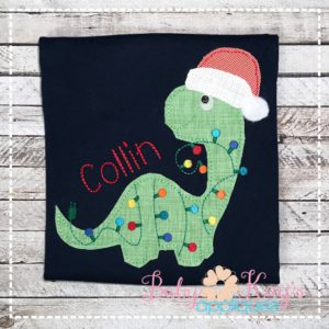 Santa Dino with Lights {Four Sizes}
