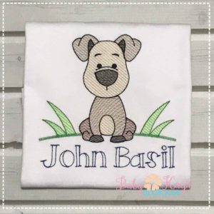 Puppy in Grass Sketch {Four Sizes}