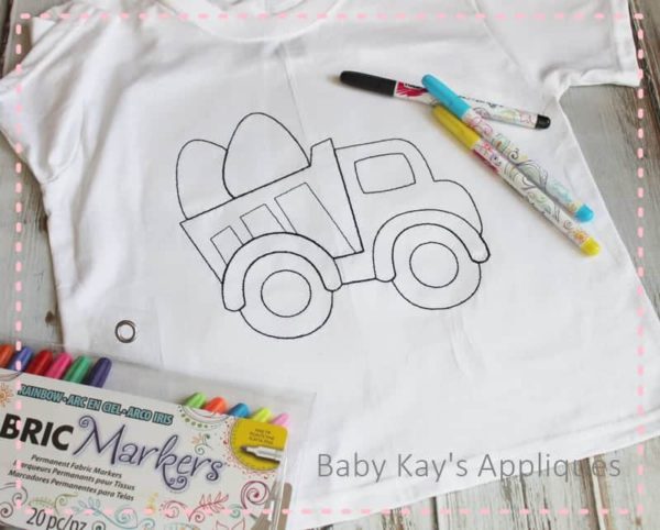 Egg Dump Truck Sketch {Four Sizes}